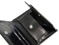 czarny portfel skórzany piekiełko, kominek F03/012R