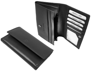 Duży portfel damski miękka i błyszcząca skóra