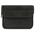 Grafitowa  saszetka skórzana do paska i na ramię S1103
