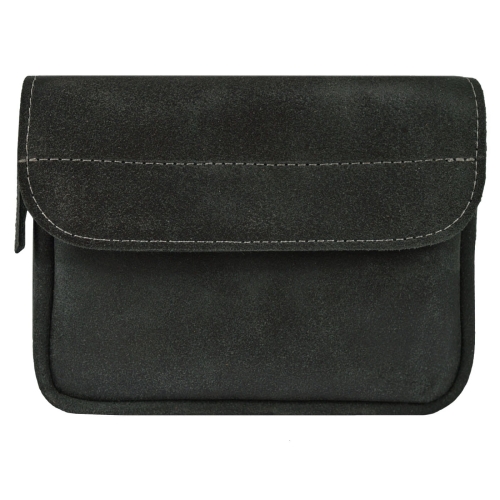 Grafitowa  saszetka skórzana do paska i na ramię S1103