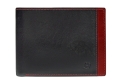Męski portfel skórzany z czerwonymi wstawkami L279blr