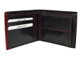 Męski portfel skórzany z czerwonymi wstawkami L279blr