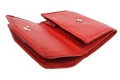 mały, czerwony portfel skórzany damski RFID stop