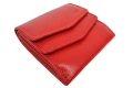 mały, czerwony portfel skórzany damski RFID stop