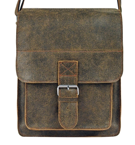 listonoszka, torba skórzana na ramię a-art,  brązowy-vintage