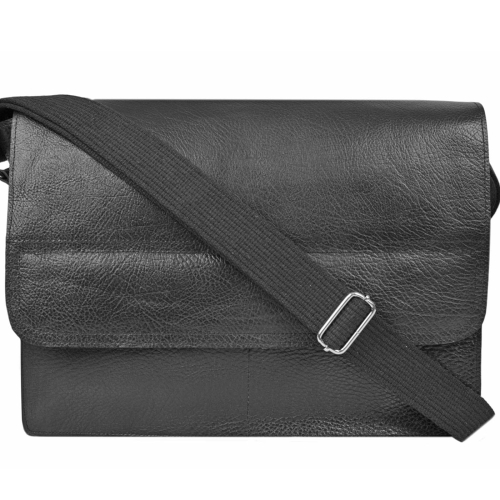 Czarna torba skórzana na ramię - crossbody A-ART