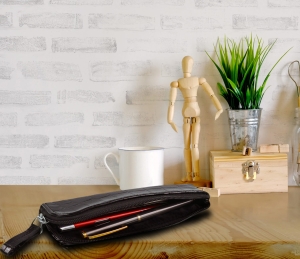 Skórzany piórnik na długopisy - imitacja skóry krokodyla