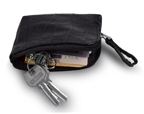 Etui ze skóry croco - mieści karty, banknoty lub klucze